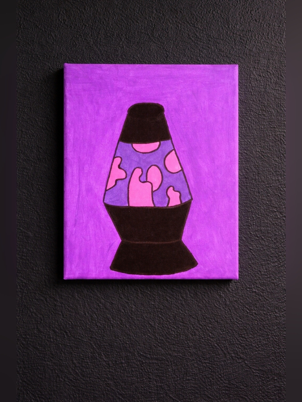 Purple Lava Lamp Canvas Art with Pink & Black Accents